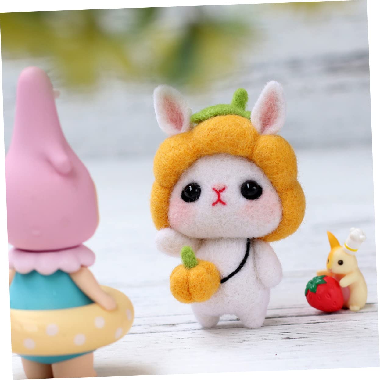 9sätze Filzsets Für Junge Mädchen Bastelmaterial Für Niedliche Tiere Inklusive Verschiedene Designs Osterhase Kürbis Und Traube Einfach Zu Handhaben Für Kreative Aktivitäten