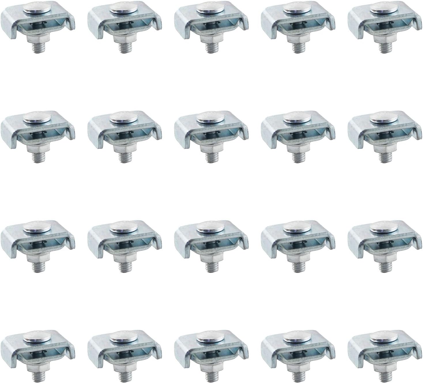 TAODAN 20PCS Grid Cable Tray Clips Display Grid Wall Connectors Galvanized 2.5mm Thick Large and Small Clips Metal Mesh Cable Tray Fence Fastener Locks