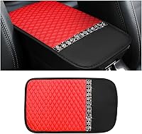 Vista 1 de Funda de cuero brillante para consola central de automóvil, protector de consola central de automóvil con diamantes de imitación de cristal