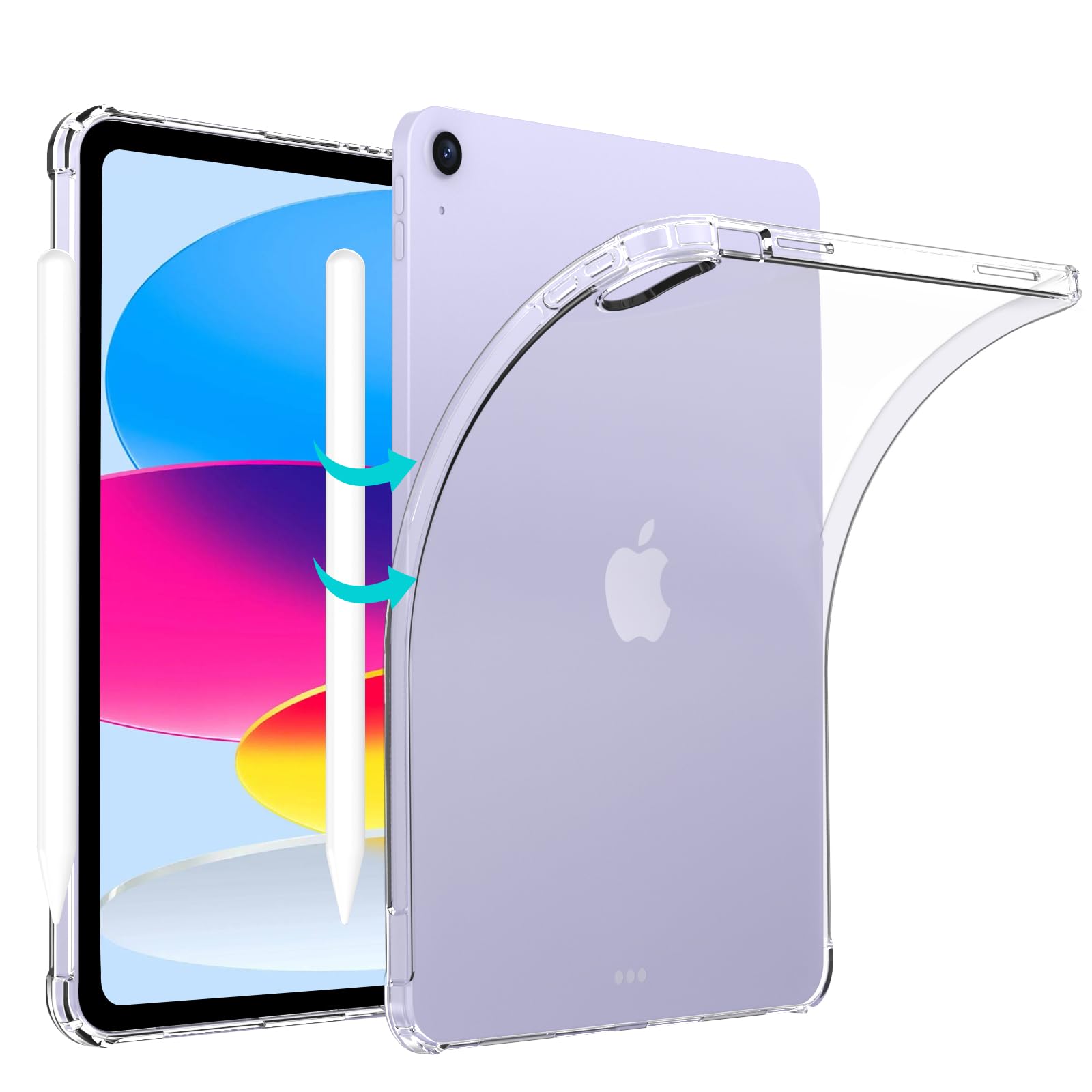 Case for iPad 10th Generation 10.9 inch 2022,Shockproof Resistant Flexible Soft Transparent TPU Protective Shell Fit iPad 10th Gen 2022