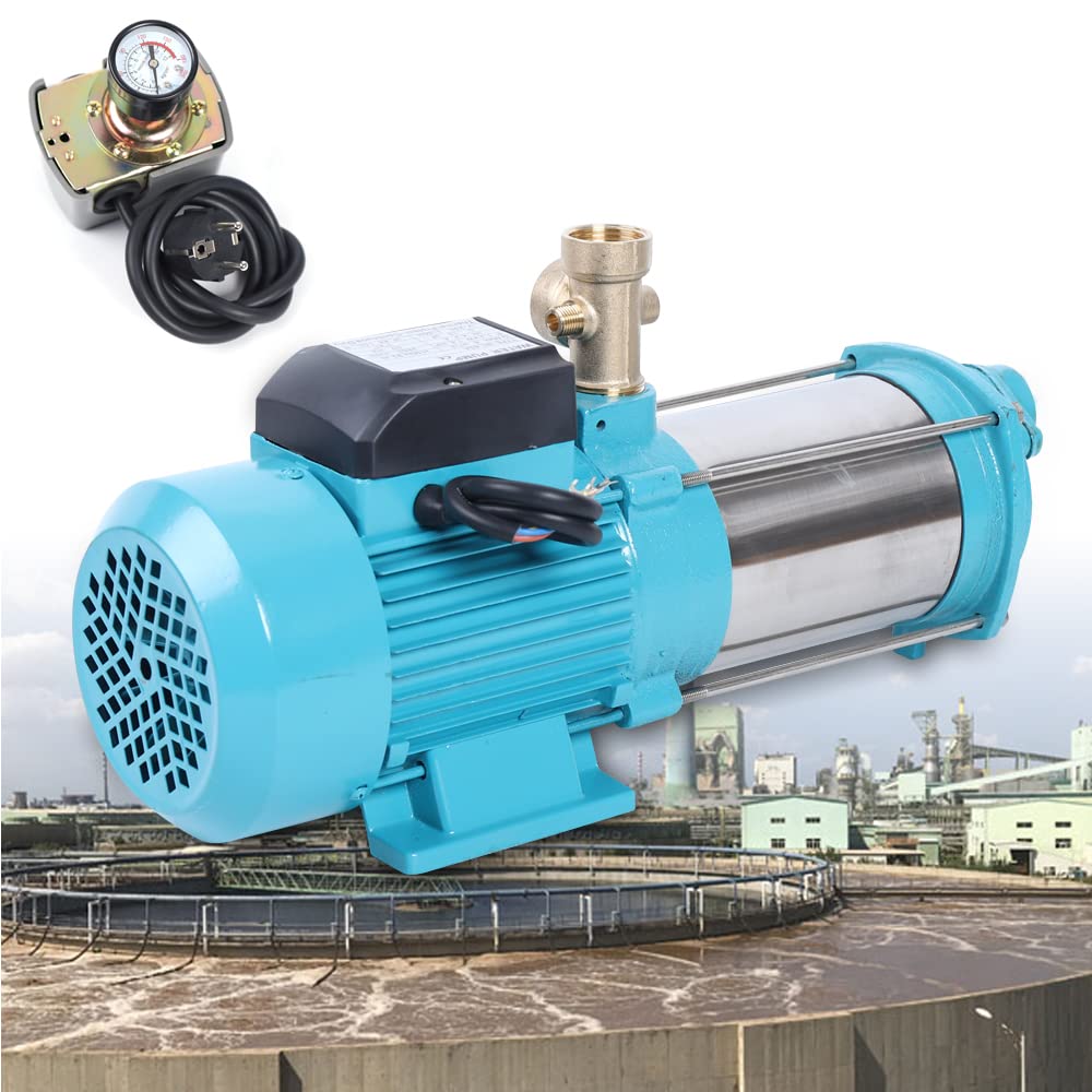 Pompy ogrodowe ze stali nierdzewnej, domowa pompa wodna 1300 W, przenośna pompa ogrodowa 4000 litrów z automatycznym przełącznikiem i przełącznikiem ciśnienia 9,8 bar