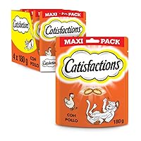 CATISFACTIONS MAXI - Dolcetti al pollo per gatti e gattini, 4 bustine da 180 g