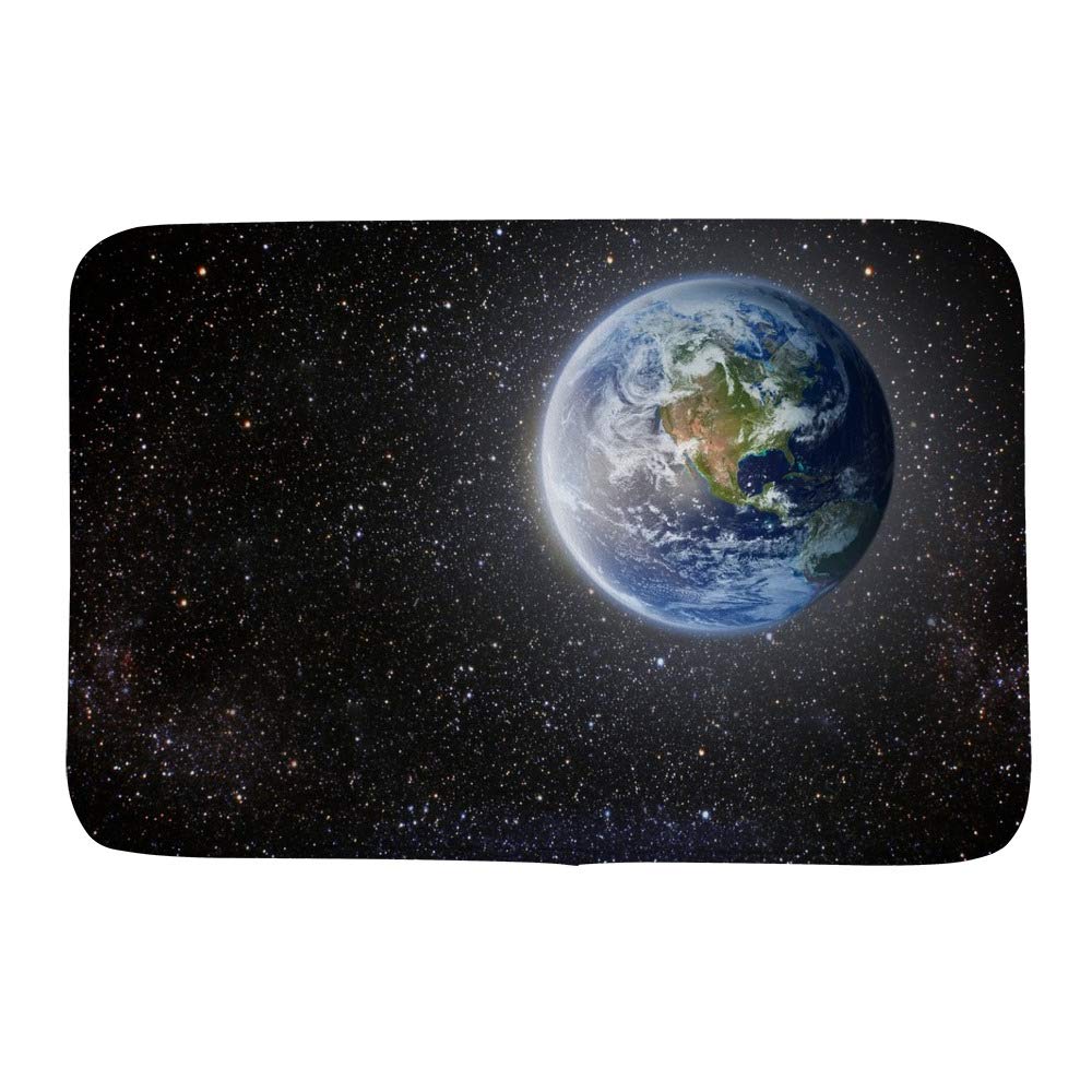 Tapis de bain velours corail Terre et Lune 50x80 cm antidérapant