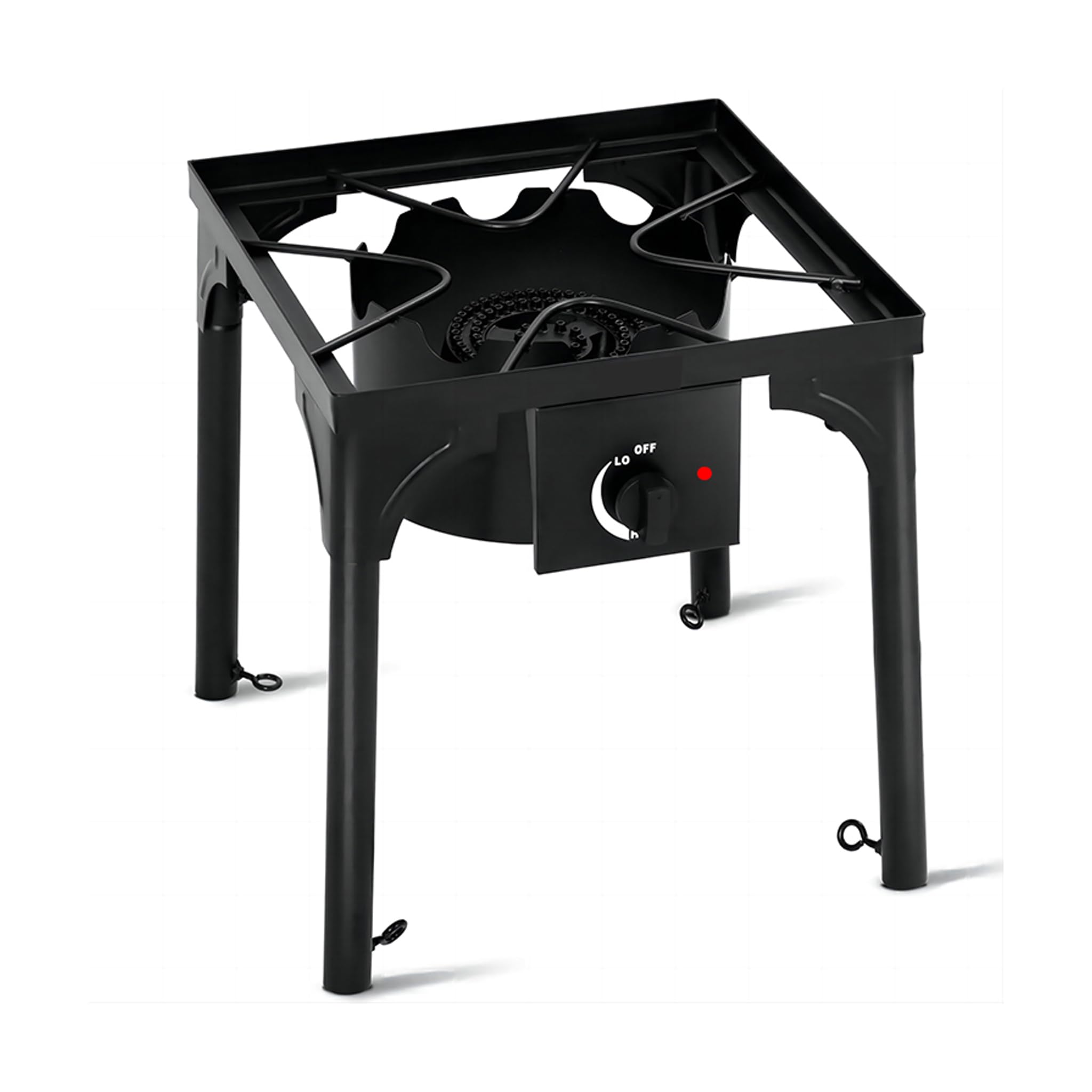 Fornellone Fornello a Gas da Campeggio e da Esterno 40x40cm 3 IN 1 Rialzato Gpl con Accensione Piezo H 81cm - NERO