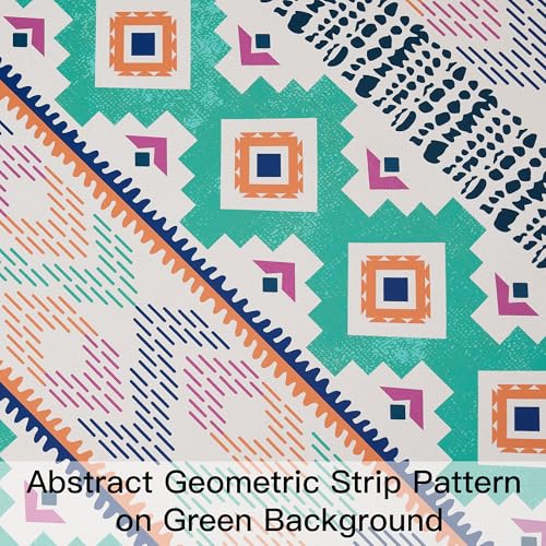 Image of XiDi Green Geometric Patterned Blackout Curtains for Bedroom 84 Inches Long 2 Panels Boho Farmhouse Black Out Curtains for Dining Living Room Country Vintage Thermal Insulated Grommet Window Drapes