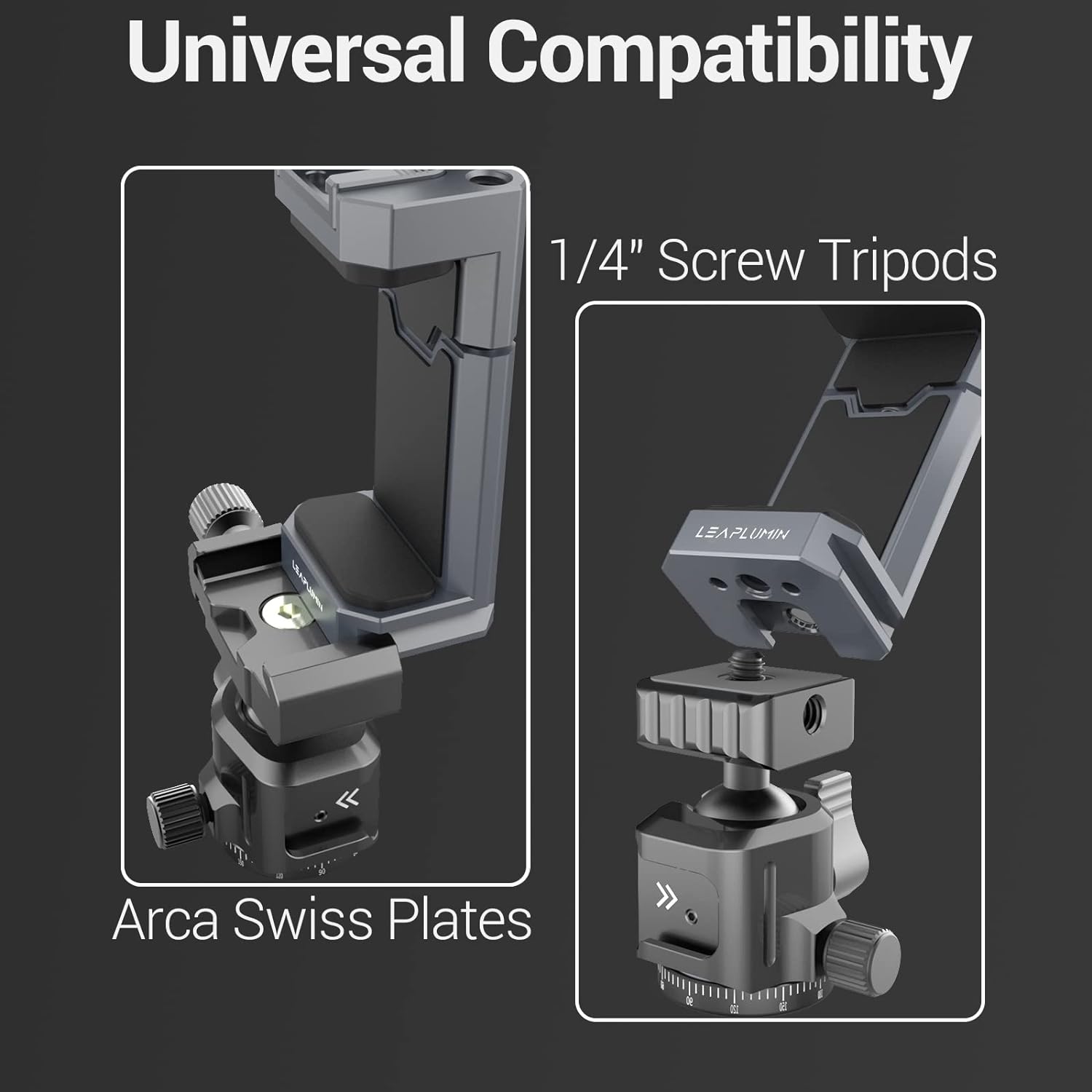 Phone Mount for Tripod, Adjustable Phone Tripod Mount with Cold Shoe & Arca Swiss Quick Release Plate,Universal Adjustable Clamp Suitable for iPhone 14 pro/13 Pro/12/11/Samsung - Image 6