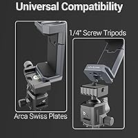 Vista 6 de Soporte de teléfono de aluminio para trípode, soporte de trípode de teléfono ajustable con zapata fría y placa de liberación rápida Arca Swiss