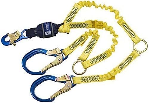 3M DBI-SALA 1246153 EZStop F2 - Cordón elástico 100% amortiguador de golpes con gancho de aluminio y gancho de barra de refuerzo para puerta de