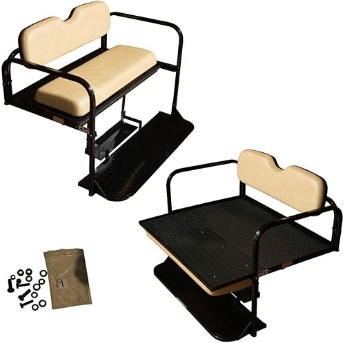 Yamaha G14, G16, G19, G22 Kit de asiento trasero plegable para carrito de golf - Bronceado