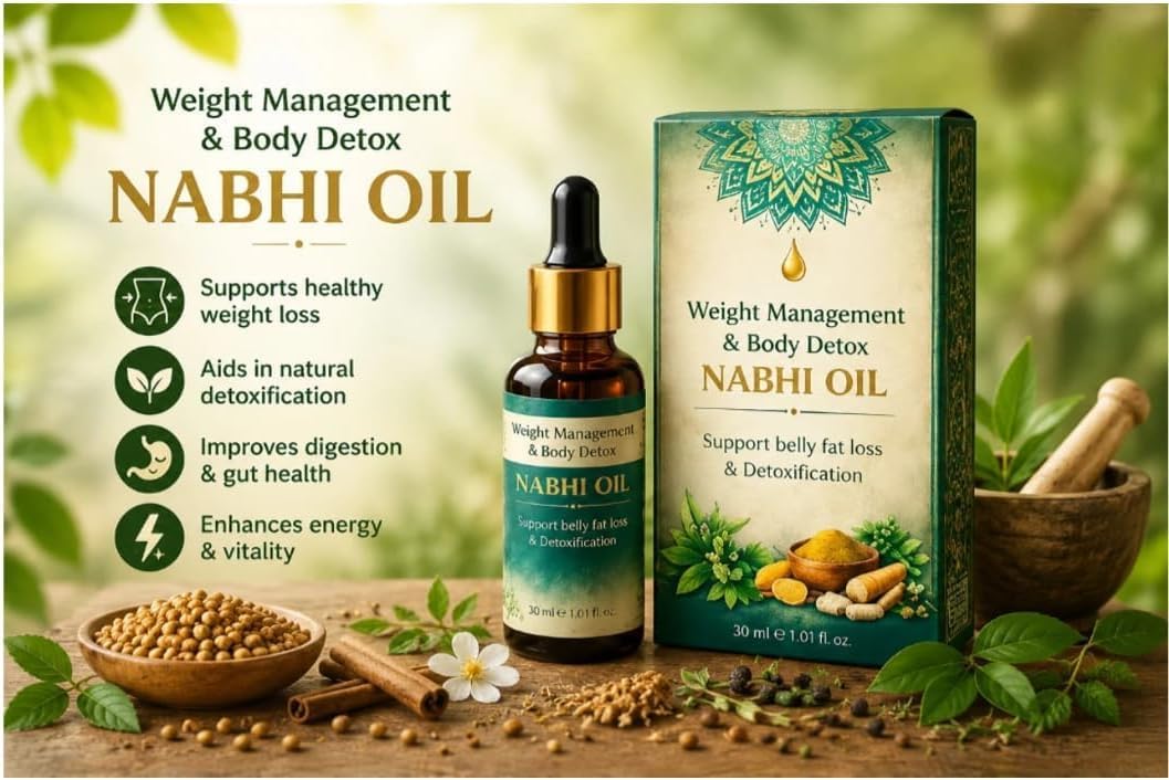 Nabhi Öl für Gewichtsmanagement und Körper-Detox, 30 ml