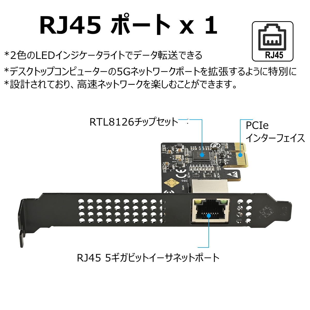 Amazon | HADTK 5Gbps PCIe LANカード RTL8126チップ 5Gネットワーク