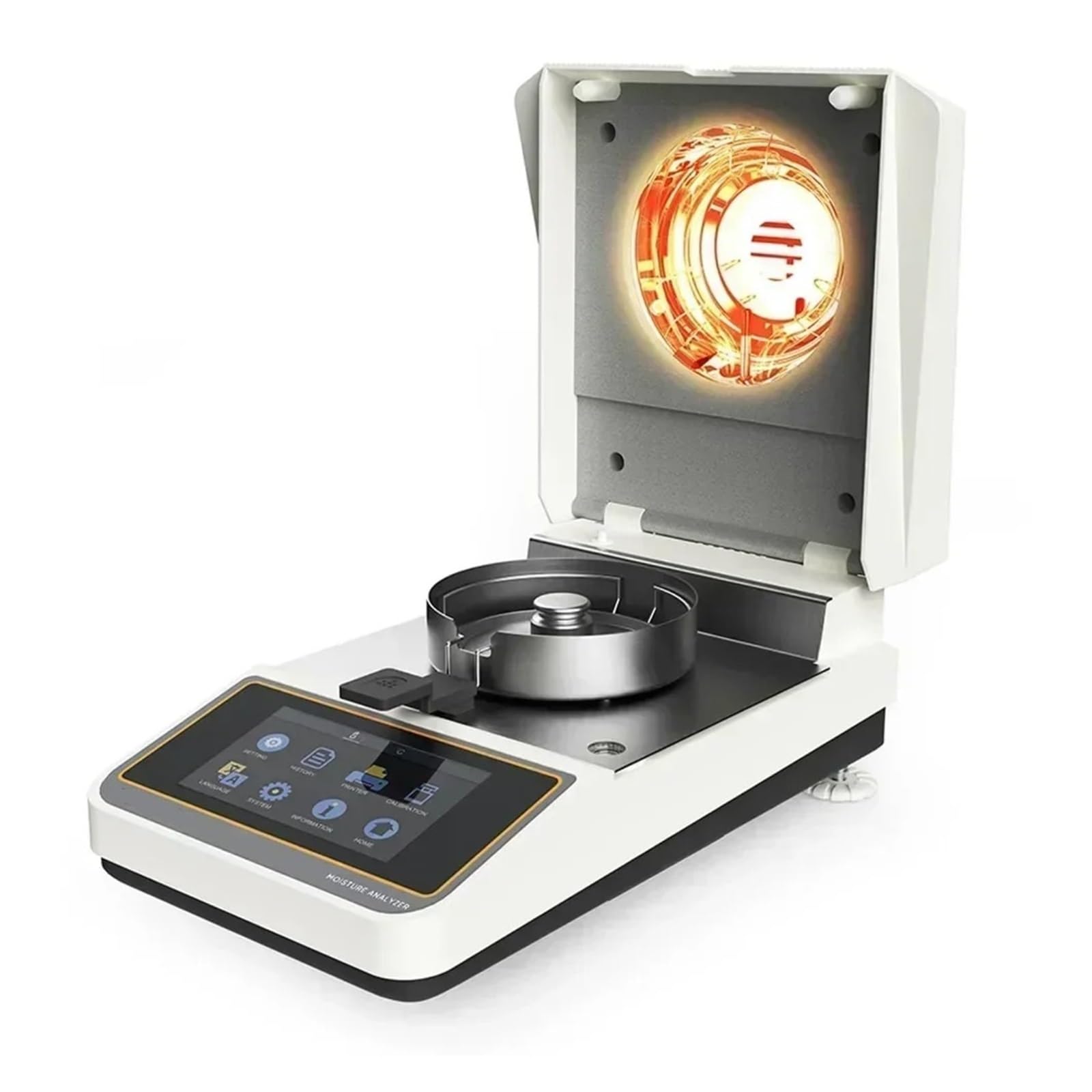 LNHHG 110g 0.001g 0.01% Grain Seeds Powder Halogen Heating Touch Screen Humidity Moisture Meter Tester USB RS232 Connectivity(110g 0.001g)