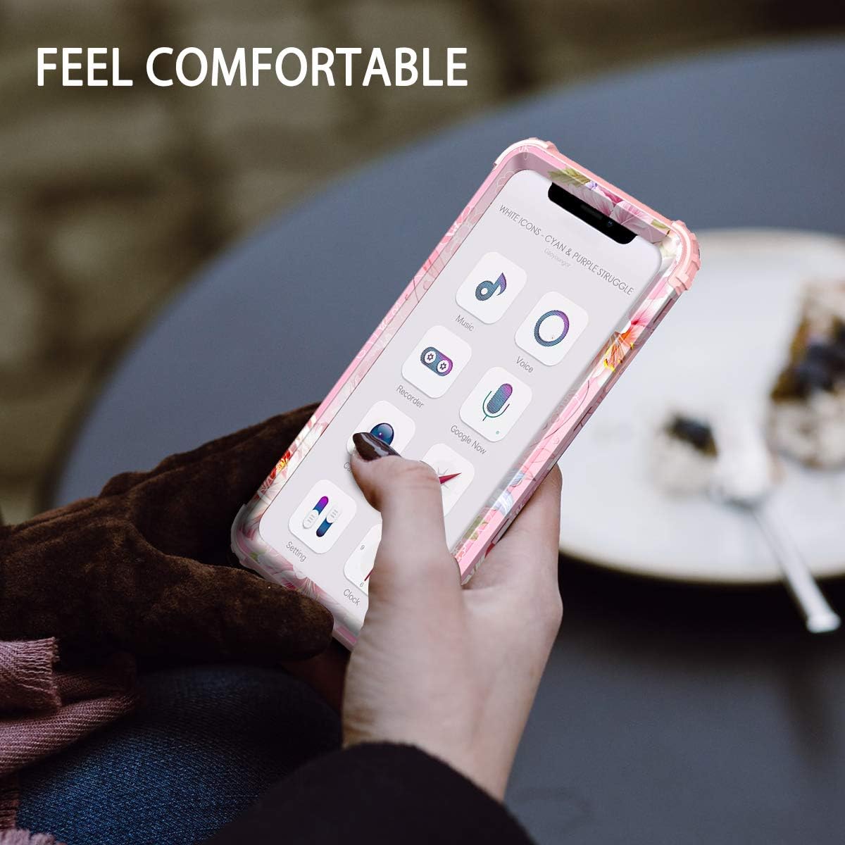 Hekodonk Compatible iPhone 11 Case Floral Design Heavy Duty Shockproof Fullbody Protective Impact Hybrid Hard Cover for Apple iPhone 11 Pink Flower