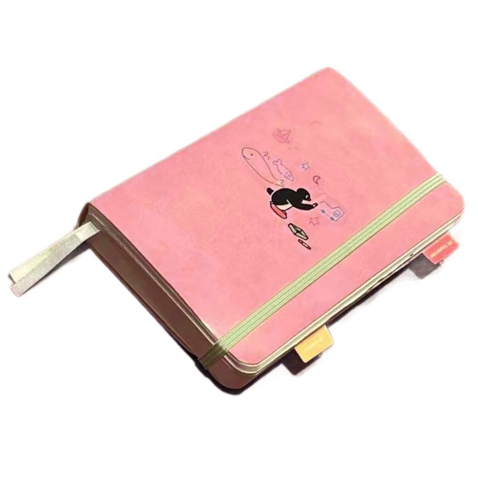 Maxtonser Leather Notebook 360 Pages Ribbon Bookmarks Pocket Notepads Portable Journal For Writing Note Taking Sketching 3.9x5.5In