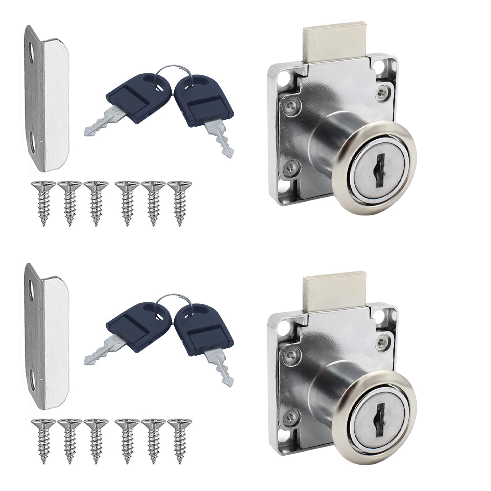Yardenfun 4x Staubschutzkappen Für Schlösser – Wasserdicht, Verchromte Zinklegierung, Für Fahrzeuge Und Maschinen, Rund, Silber