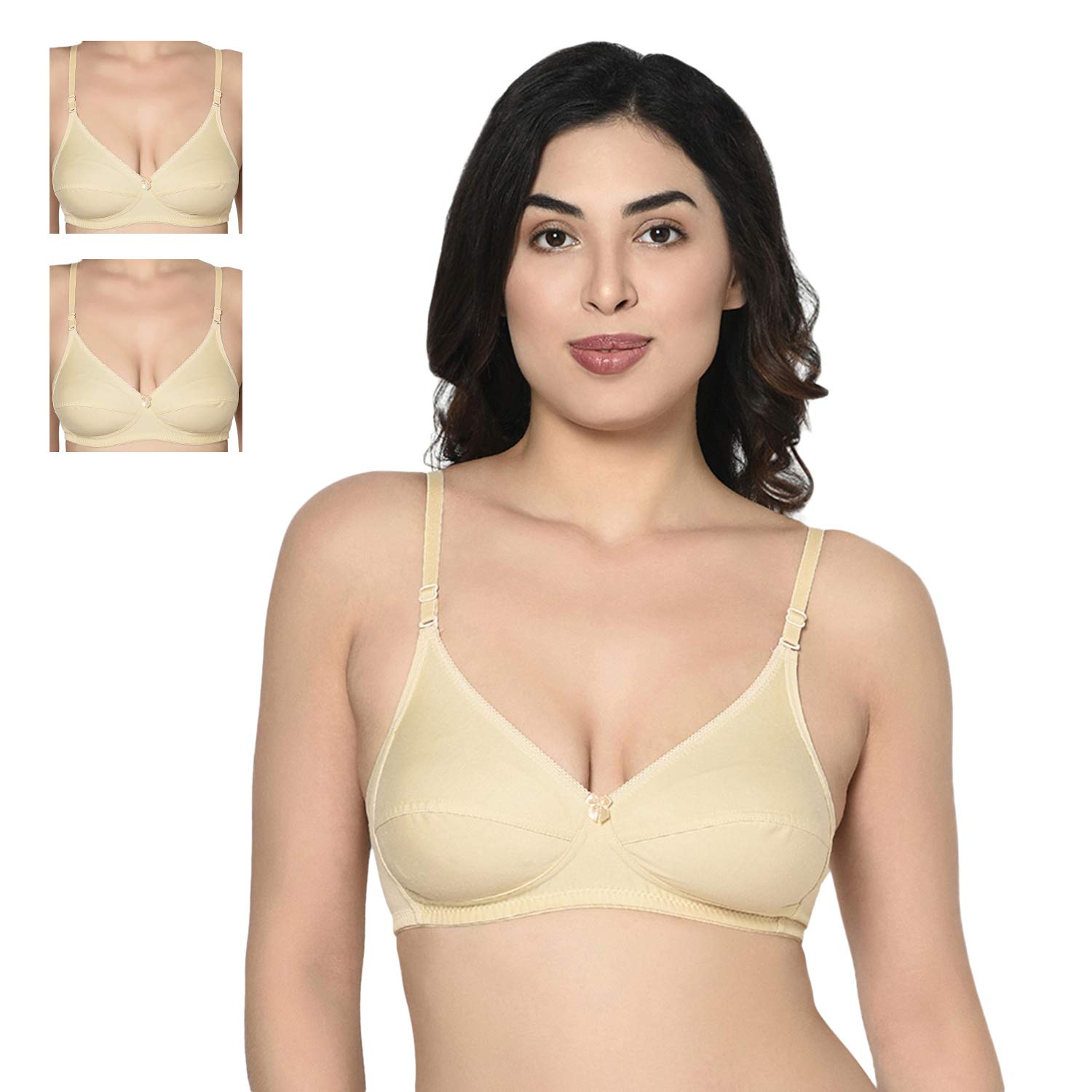 Women's Cotton Solid Non Padded Regular Bra(Pack Of 3)-image-19