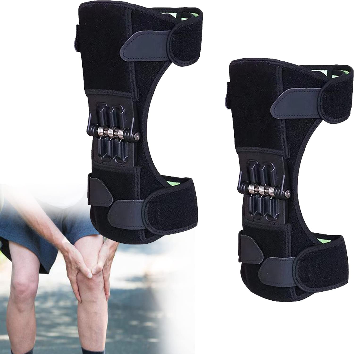 Reforzadores de Rodilla, con Poderoso Rebote de Primavera Knee Booster,para Levantamiento Pesas Correr Saltar Ciclismo Sentadillas Deportes