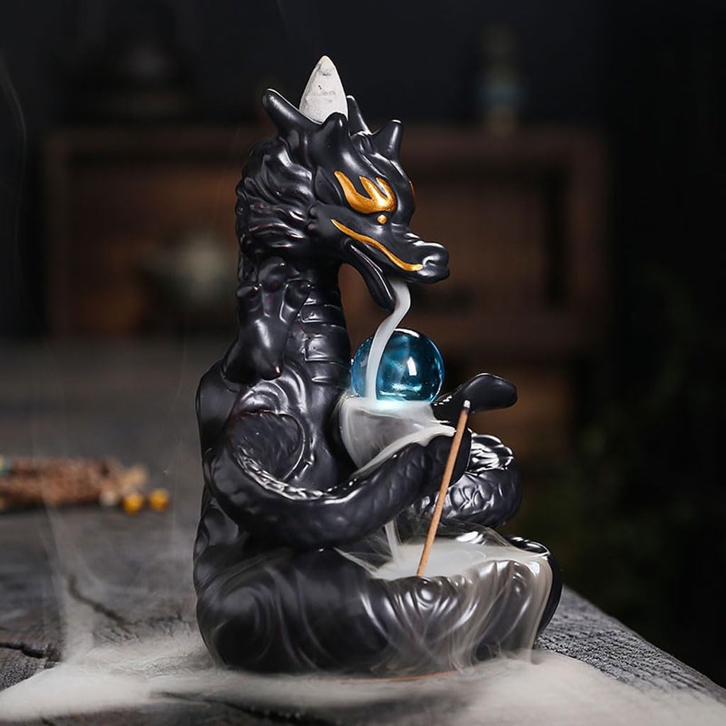 Porta Incienso Quemador de Incienso de reflujo de cerámica de dragón Chino, Adornos creativos, artesanías Ornamentales, Quemador de Incienso, Sala de meditación Quemador De Incienso De Reflujo