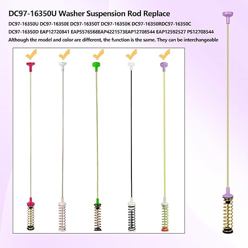 Miniatura 6 de DC97-16350U Kit de varilla de suspensión para lavadora Samsung WA50R5400AV WA50R5400AW WA50R5200AW Reemplazar DC97-16350S16350K 16350E (OEM)