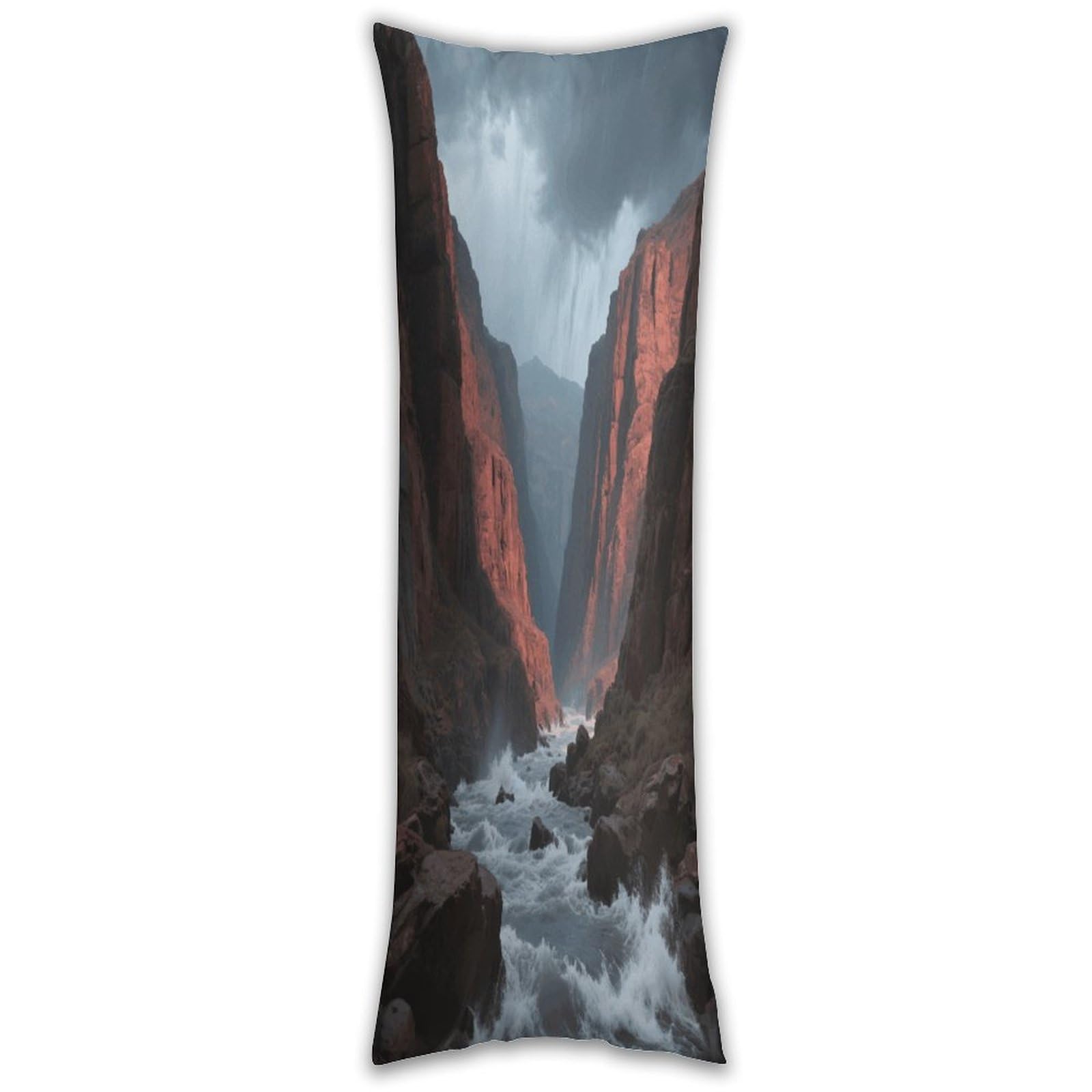 Topographic Body Pillow Cover with Hidden Zipper Breathable Polyester Long Pillow Case Cozy Fuzzy Body Pillowcase Ultra Soft Long Pillow Cover for Bedroom 18.9 X 53 in