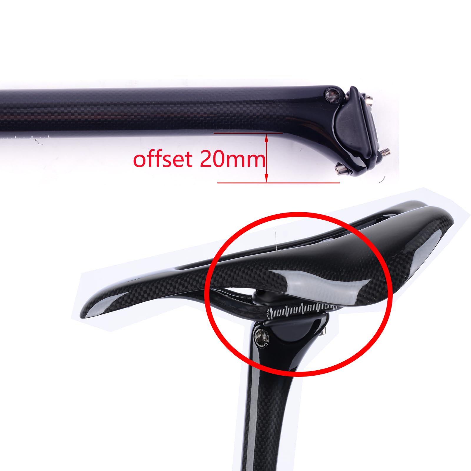 Reggisella In Fibra Di Carbonio 3K Lucido, 27.2/31.6mm Per Bici Da Strada E MTB