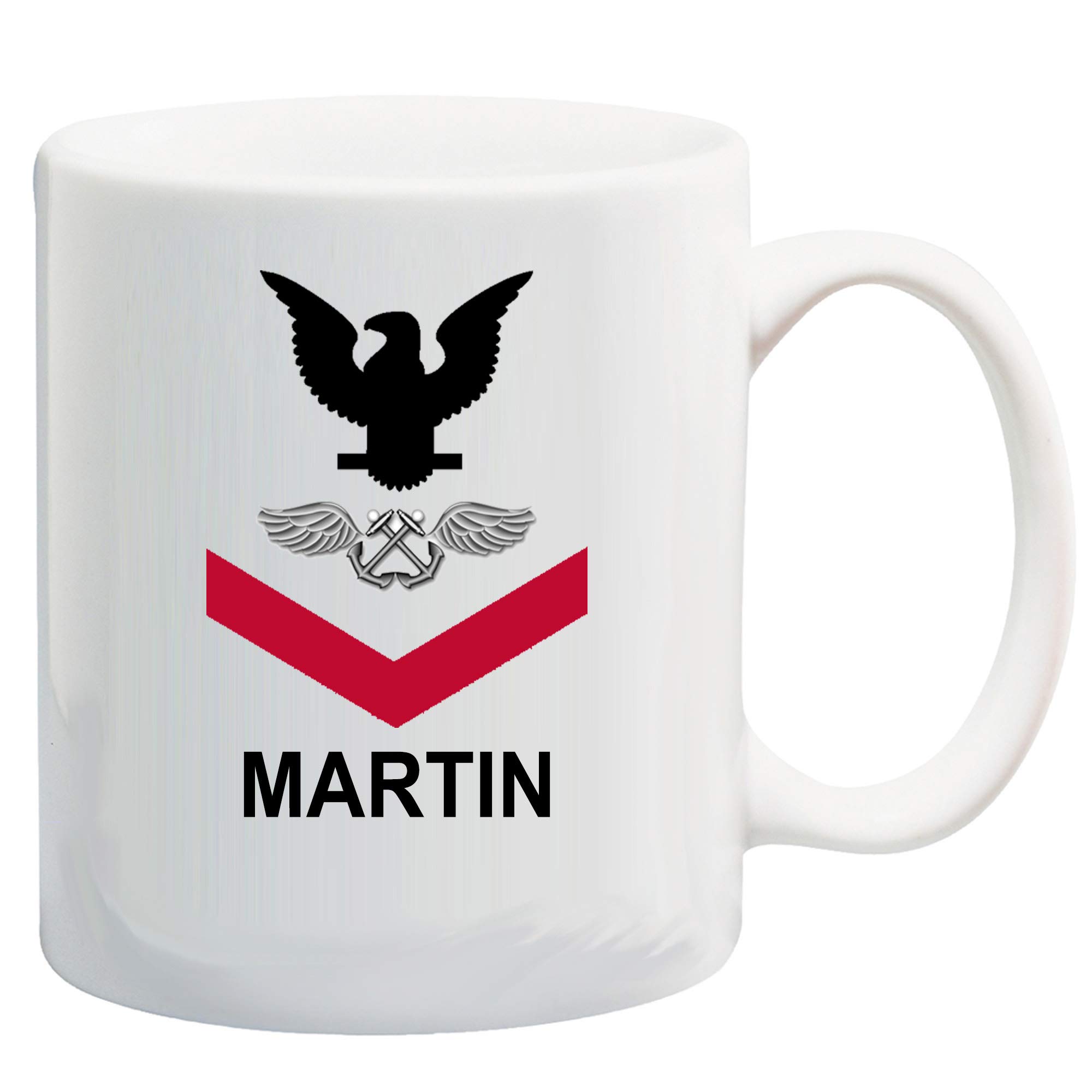 U.S. Navy Customizable Rank Insignia Drinkware Ceramic Coffee/Cocoa Mug and Mason Jars, Made in the U.S.A.
