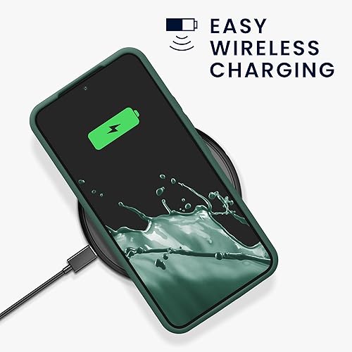 Miniatura 5 de kwmobile Funda Compatible con Samsung Galaxy S22 Funda - Funda de Teléfono de Silicona TPU con Acabado Suave - Verde Bosque