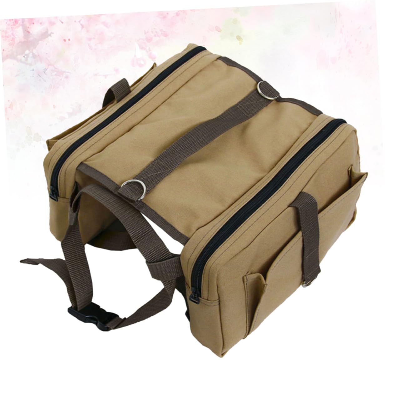 ORFOFE Zaino da Trasporto per Cani Regolabile in Tela con Tasche Laterali per Snack e Accessori per Trekking Campeggio e Viaggi all Aperto Piccola