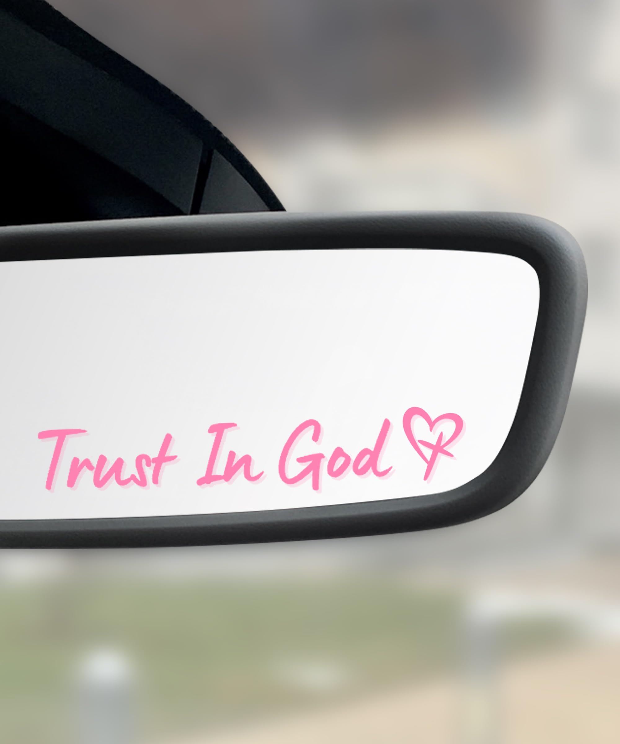 4PCS Car Stickers Car Accessories Trust in God Rearview Mirror Sticker Crystal Christian Sticker Rearview Mirror Accessories Car