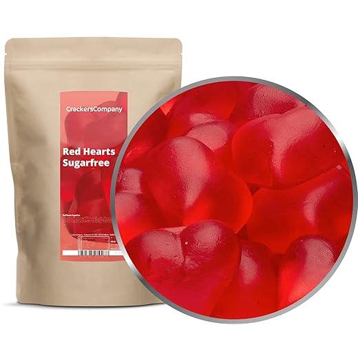 1 x 1000g Fruchtsaftgummi Himbeerherzen Zuckerfrei - lecker zuckerfrei und so herzig glutenfrei laktosefrei