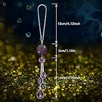 Vista 6 de OTOSTAR Accesorios colgantes brillantes con bola de cristal y gotas para coche, dijes de espejo retrovisor interior con atrapasoles, accesorios