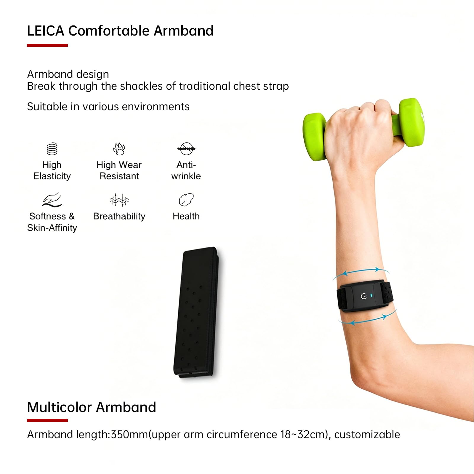 Brassard de Moniteur de fréquence Cardiaque HRM CHILEAF Capteur de fréquence Cardiaque Capteur HR IP67 Ant+ Bluetooth 60H Longue durée de Vie de la Batterie Compatible avec Polar Beat, Wahoo Fitness