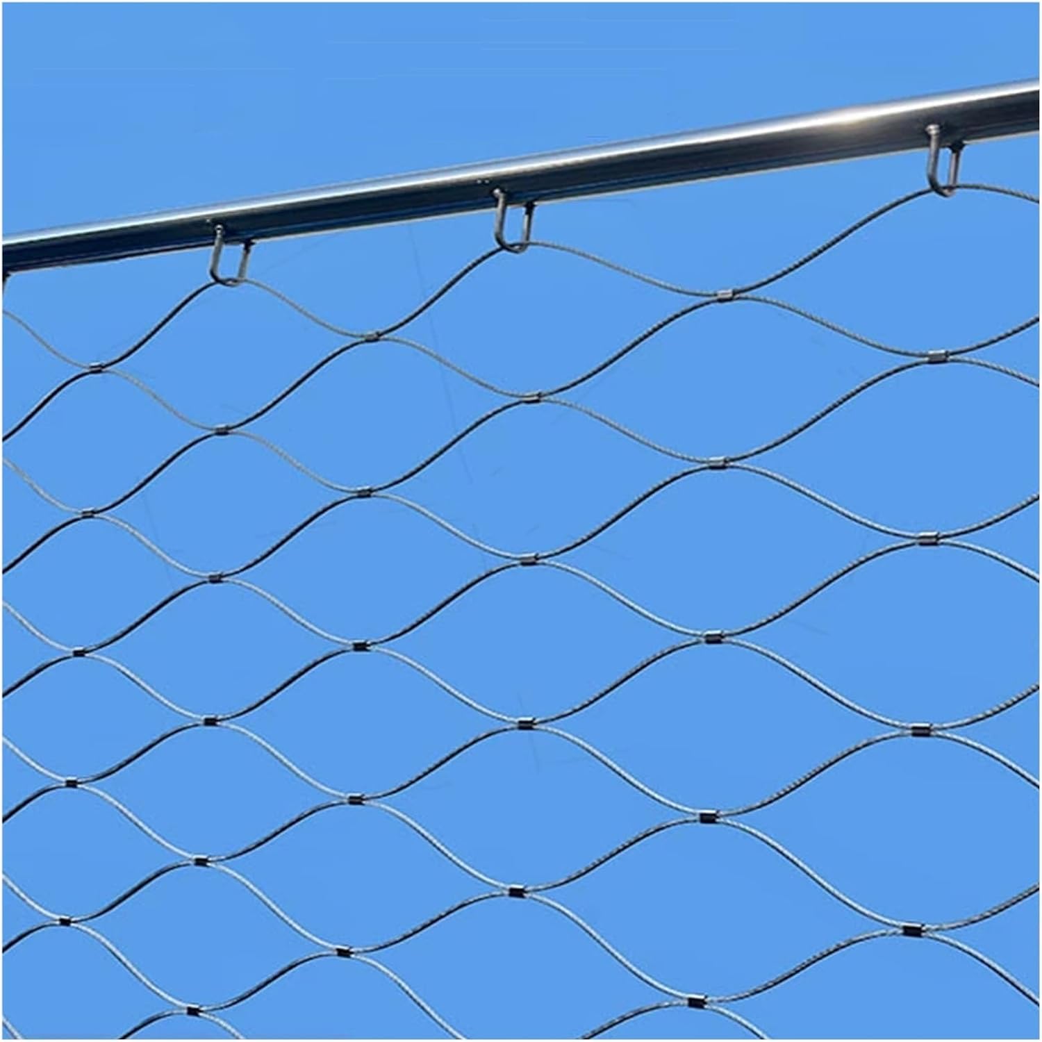 Stainless Steel Rope Netting for Garden & Farm 10cm/1.5mm Durable Fencing Mesh Ideal for Stair & Balcony Protection (0.8x6m)