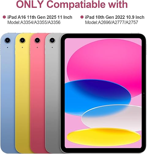 Miniatura 2 de Funda para iPad 1110 generación con teclado, funda de teclado Bluetooth desmontable para iPad A16 2025 de 11 pulgadas10 generación 2022 de 10.9