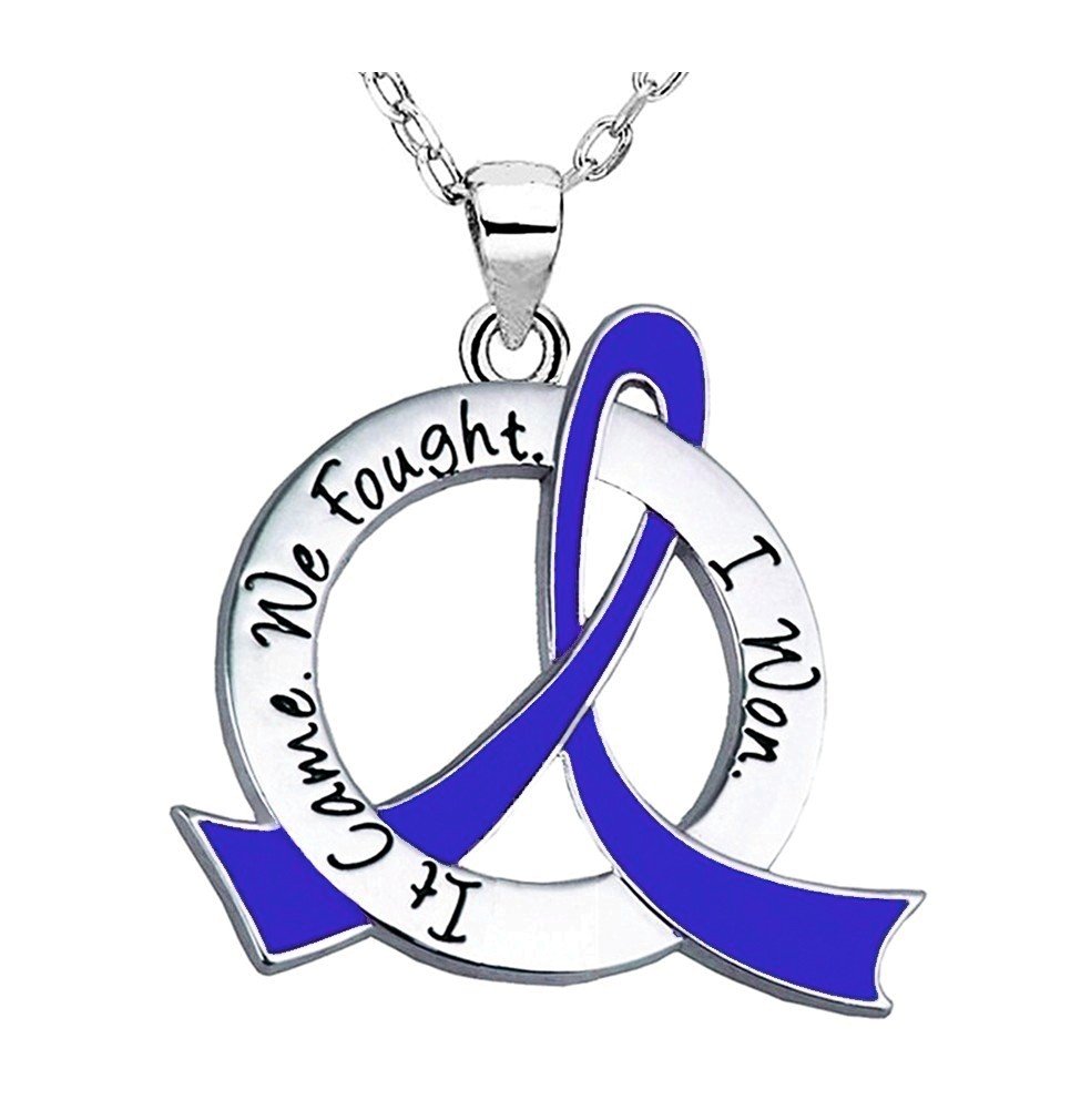 Fight Like a GirlIt Came. We Fought. I Won. Awareness Ribbon Survivor Necklace