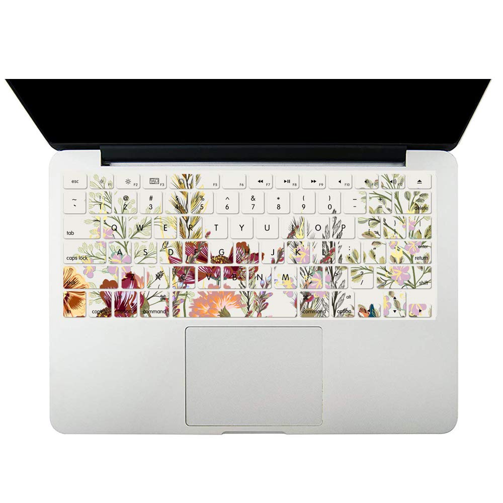 Case Compatible with MacBook Pro 15 inch 2019 2018 2017 2016 Release A1990 A1707 with Touch Bar, Plastic Hard Shell Laptop Case Cover & Keyboard Protector - Flower - 5