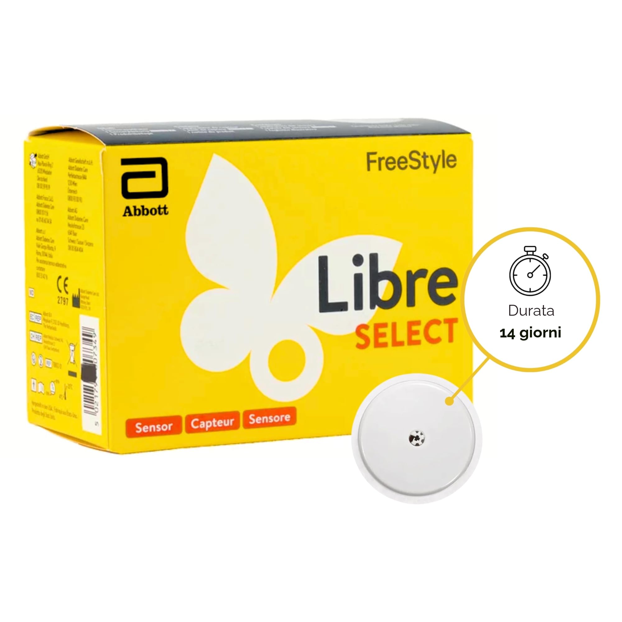 FreeStyle Libre Select Sensor, nuovo sistema di misurazione del glucosio per monitoraggio continuo, 15 giorni