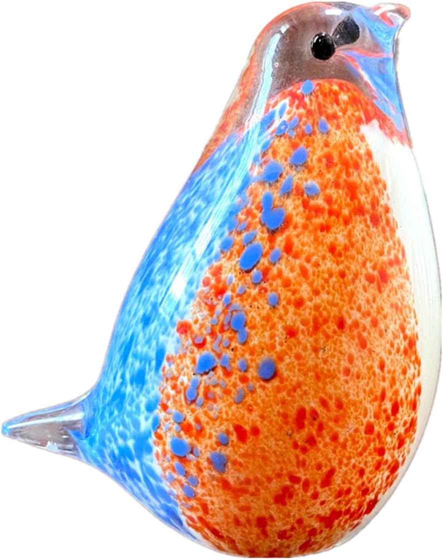 Crystal Bird Sculpture Hand Blown Glass Animal Statue