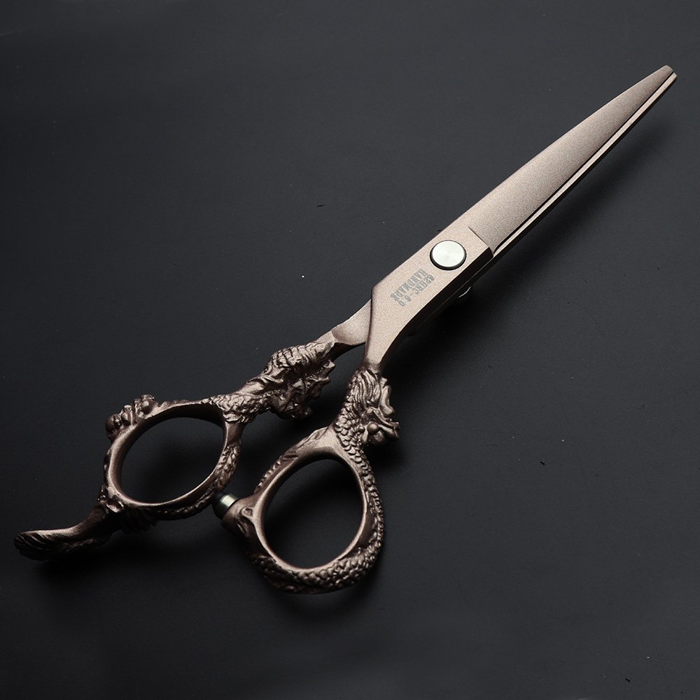 Studio de coiffure 6' Coiffeur Ciseaux de coiffure au Japon en acier 440 C de coiffure Ciseaux de coupe ET ciseaux à effiler Or rose