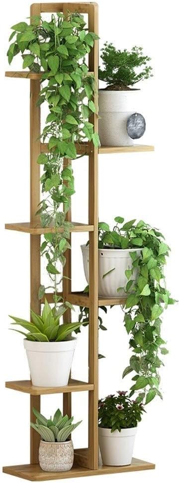 Plant Shelf,Plant Rack for Home Bamboo Multi Layer Plant Stand Storage Rack for Indoor Flower Display 57inch Height Simple and Stylish Design for Home Decor and nization(Parent)