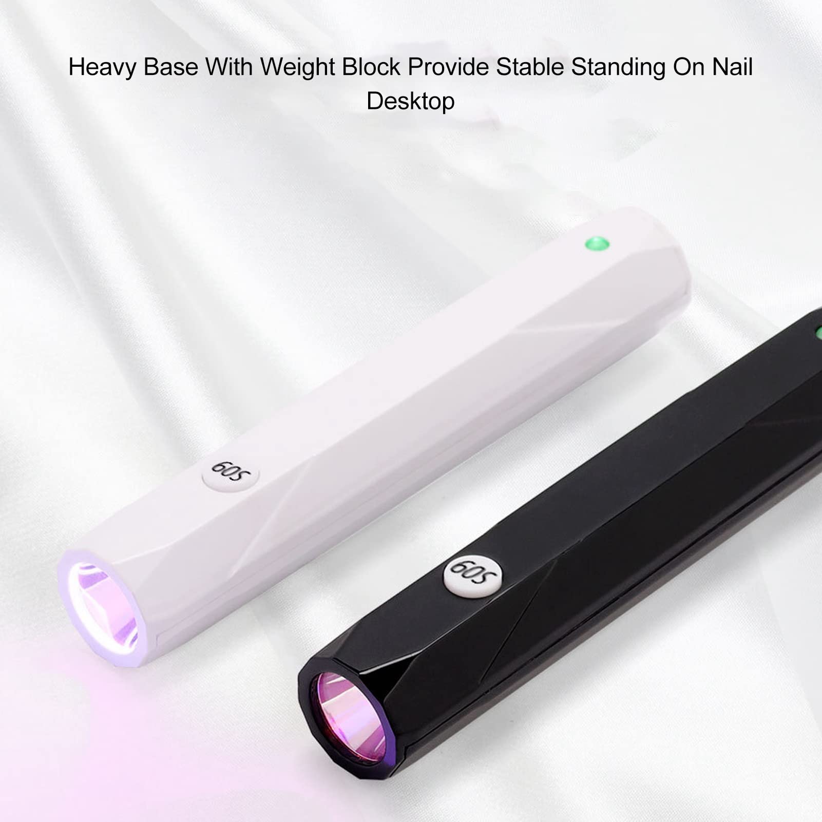 Hidyliu Lampada per Unghie Ricaricabile a Collo di Cigno Luce LED Portatile Ad Asciugatura Rapida per Manicure a Casa o in Salone 9W (Bianca)