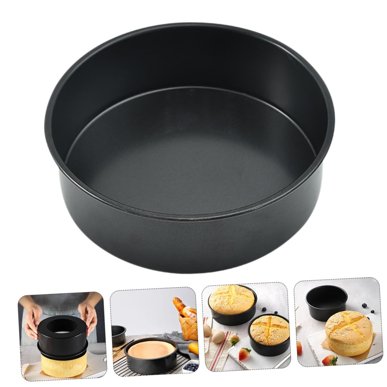 Artibetter 3 Stück Teiliges Backform mit Abnehmbarem Boden Kohlenstoffstahl Kuchenform mit Antihaftbeschichtung Wiederverwendbare Tarteform für Käsekuchen Mousse Gebäck Einfache Reinigung