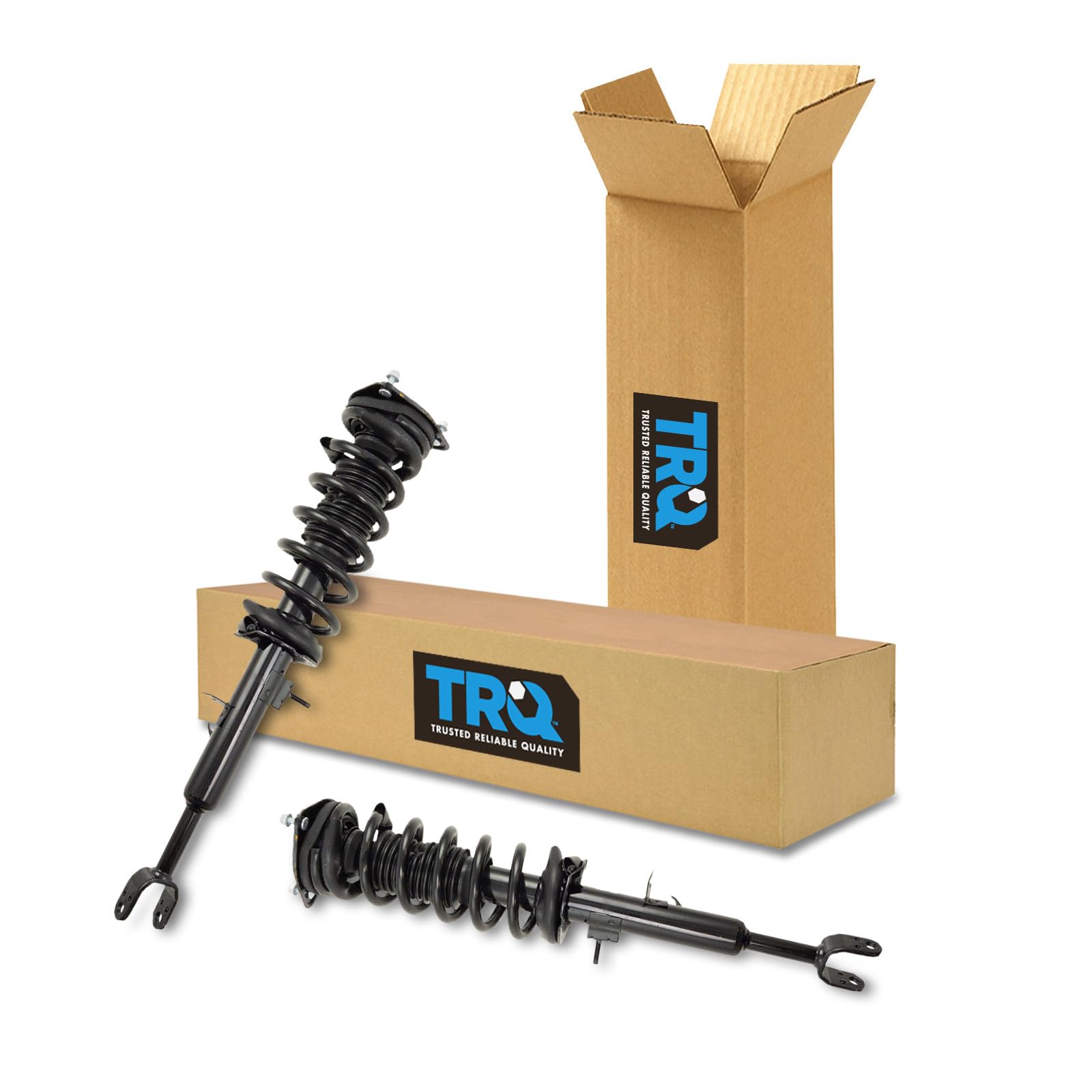 TRQ Front Loaded Complete Shock Strut &amp; Spring Assembly 2 Piece Pair Set for 2003-2007 Infiniti G35 Rear Wheel Drive