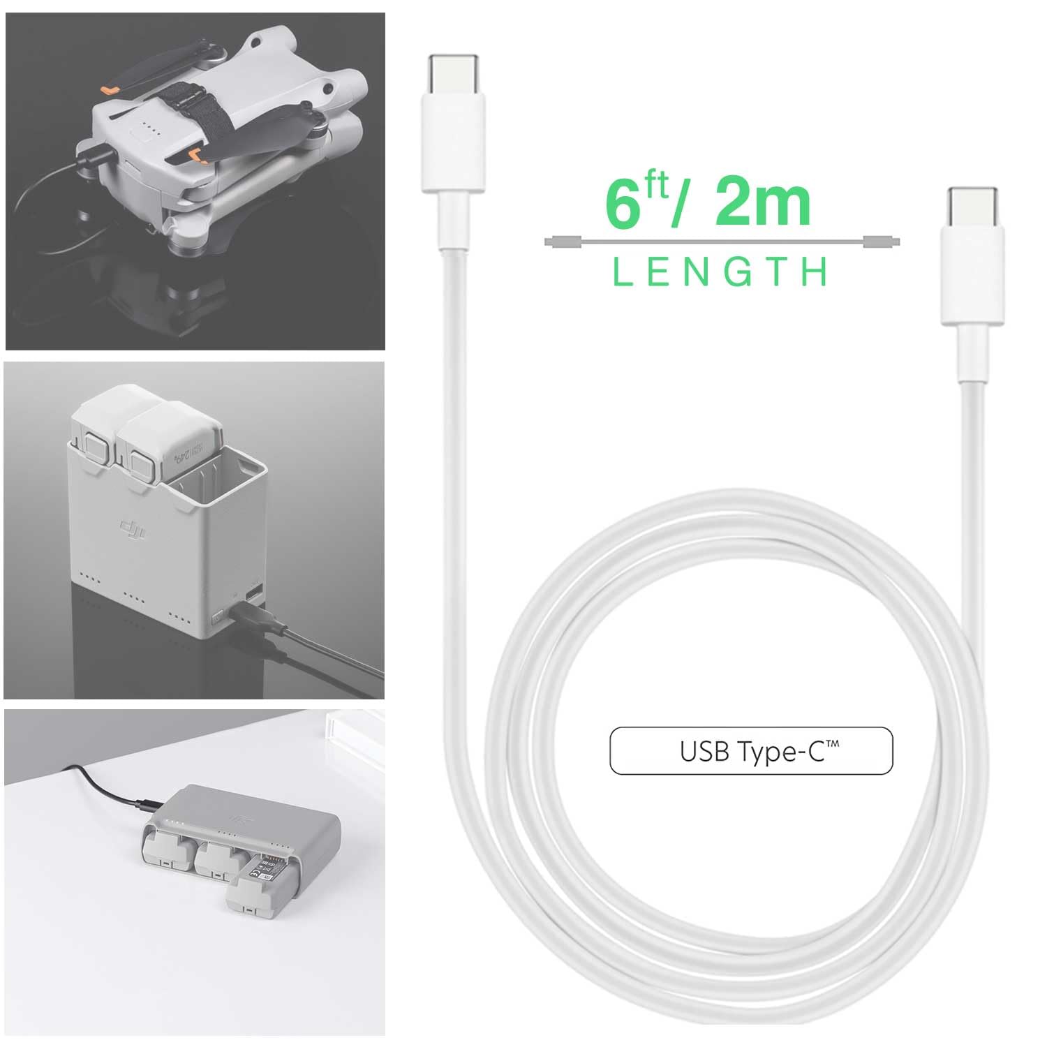 30 W Drohnen-Netzadapter-Ladekabel für DJI Mini 4 Pro, Mini 3 Pro, Mini 3, Zwei-Wege-Lade-Hub, Mini SE, Mini 2, Avata 2, RC-Controller, RS 3 Pro, RS 3, RSC 2, FPV USB C Ladekabel-Zubehör