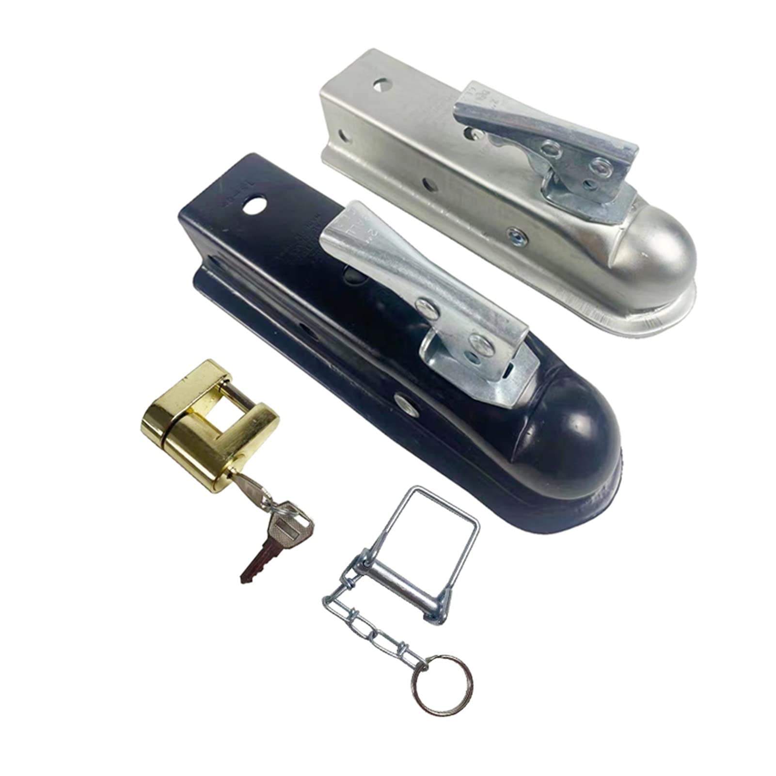 Anhängerkupplung, Trailer 2 "x 2" 3500lbs Anhängerkuppler Hitch Ball Kopplung gerade Zunge Rv. Teile Camper Caravan Zubehör(Gris)