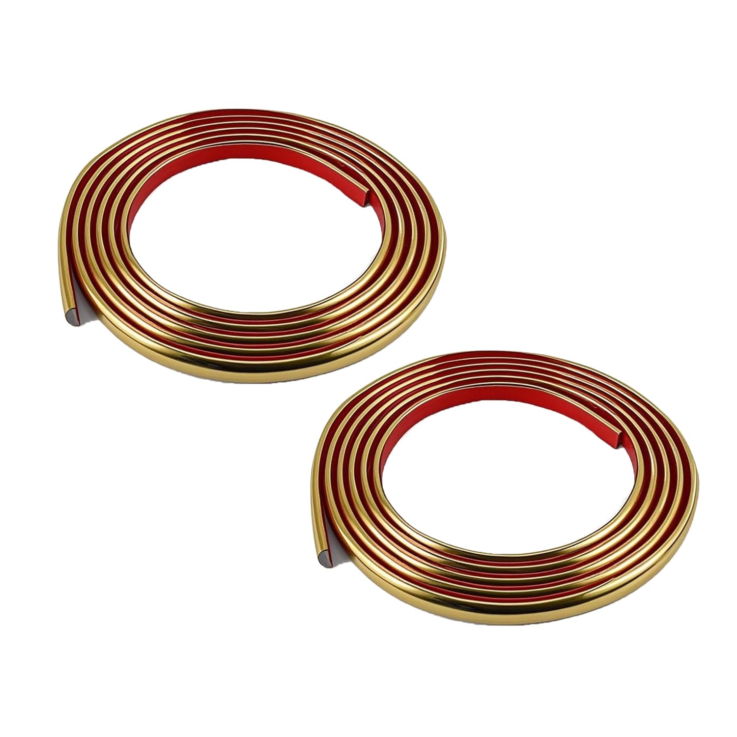5M*2 Rolls Self-Adhesive PVC Tile Edging Strip Flexible Backsplash Floor Edge Moulding Trim,Laminate Beading,Liner for Corner,Caulk Decorative for Furniture Mirror,Panel,Wall,Gold โ image 1