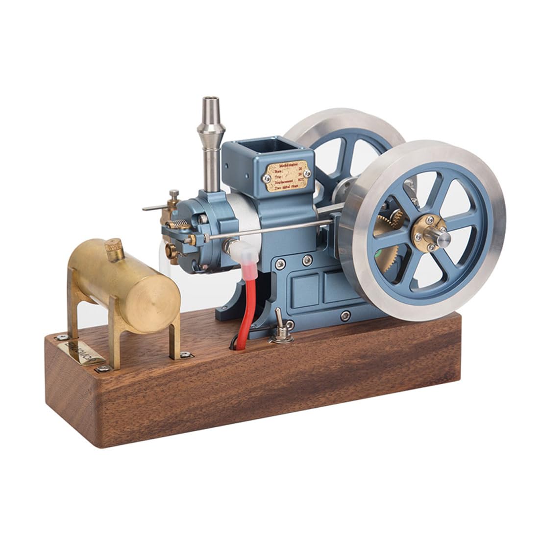 CreativeBlocker Dampfmaschine Funktionsfähig | 4-Takt-Metallmotormodell für Erwachsene, Hit & Miss Motorenmodelle, Mini 6cc motor modell, Experimentierkasten Wissenschaft Geschenk (RTR/Blau)