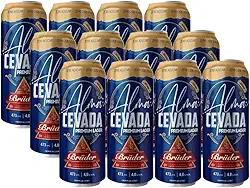 12un Cerveja Bruder Alma Cevada Zero Açucar Lata 473ml