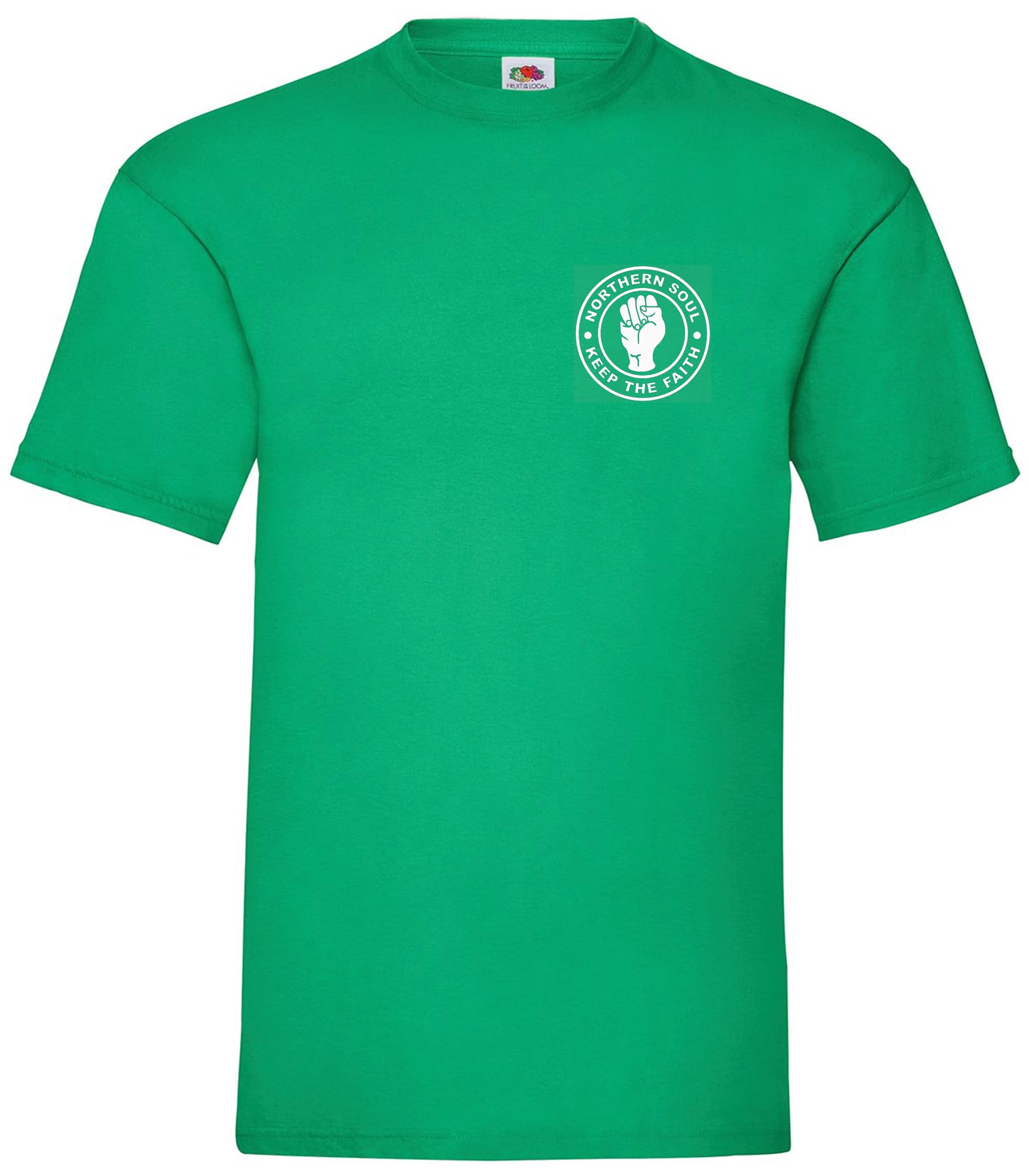 Zappatee Men's Kelly Green Northern Soul Keep The Faith T Shirt Green Large