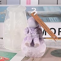 Vista 8 de Molde de astronauta y vela de luna 3D para hacer velas, jabones, molde de aromaterapia, molde de silicona para chocolate, caramelo de hielo